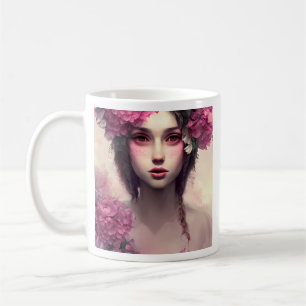 Caneca De Café Menina Etérea Personalizada com Sardas Rosas