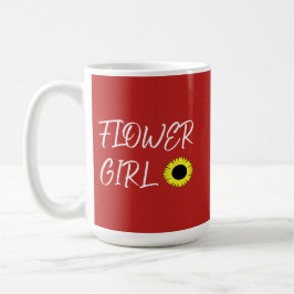 Caneca De Café Menina Flor girassol 