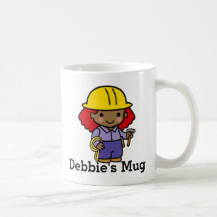 Caneca De Café Menina futura do contratante com martelo e corda