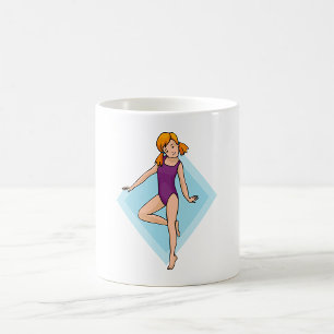 Caneca De Café Menina Ginasta em Leotardo Roxo