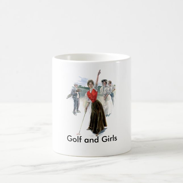 Caneca De Café Menina Golfing original (Centro)