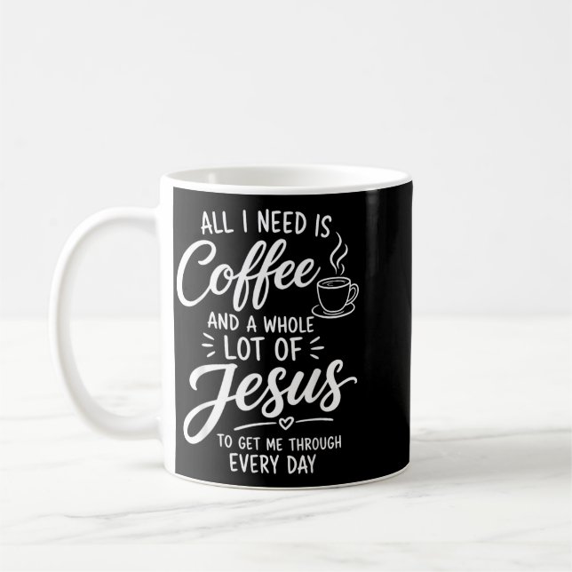 Caneca De Café Menina Jesus Café Crente Mulheres Cristã Fé (Esquerda)