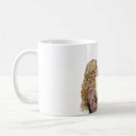 Caneca De Café Menina Loira Cheire as Rosas