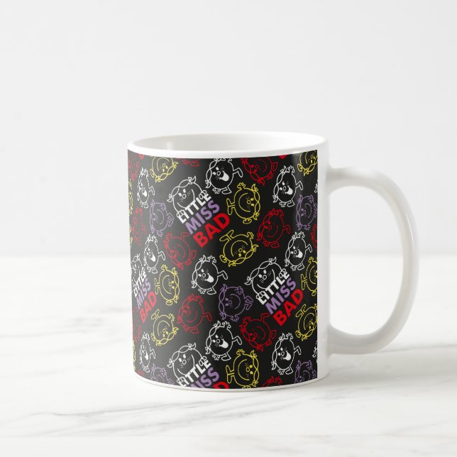 Caneca De Café Menina Mau | Padrão Preto, Vermelho e Amarelo (Direita)