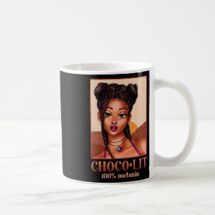 Caneca De Café Menina Melanina 100% História Negra Mês Junete