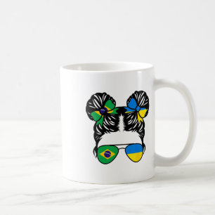 Caneca De Café Menina Metade Brasileira Metade Ucraniana Brasil C