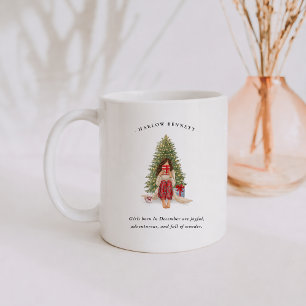 Caneca De Café Menina nascida em Dezembro Monograma