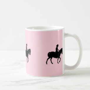 Caneca De Café Menina no rosa do cavalo/pônei