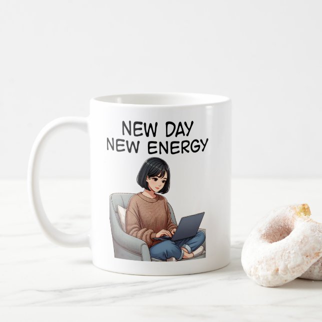 Caneca De Café Menina positiva (Com Donut)