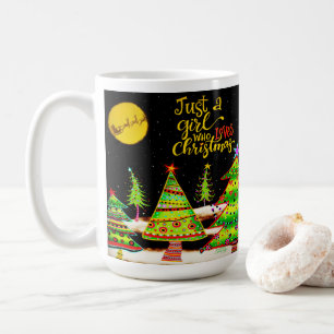 Caneca De Café Menina Que Adora A Inspirividade De Natal Coffee M