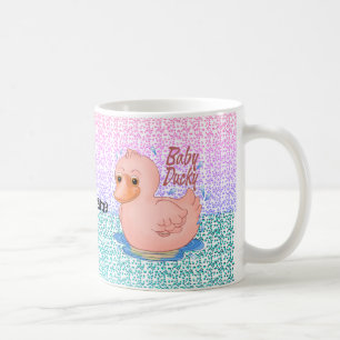 Caneca De Café Menina Rosa Ducky