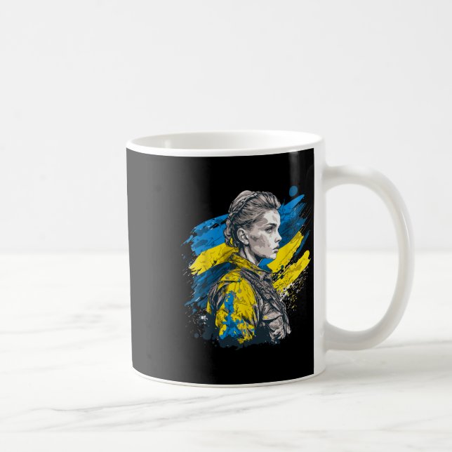 Caneca De Café Menina Ucraniana - Força Diante da Oposição (Direita)
