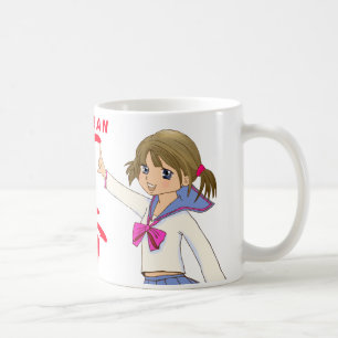 Caneca De Café MENINA VERMELHA de MOE de Fuku dos soros de