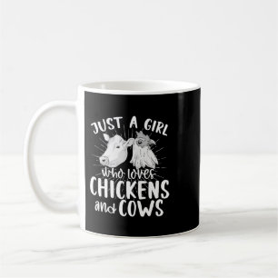 Caneca De Café Meninas Agricultoras Fazendas Galinha de Vaca Anim