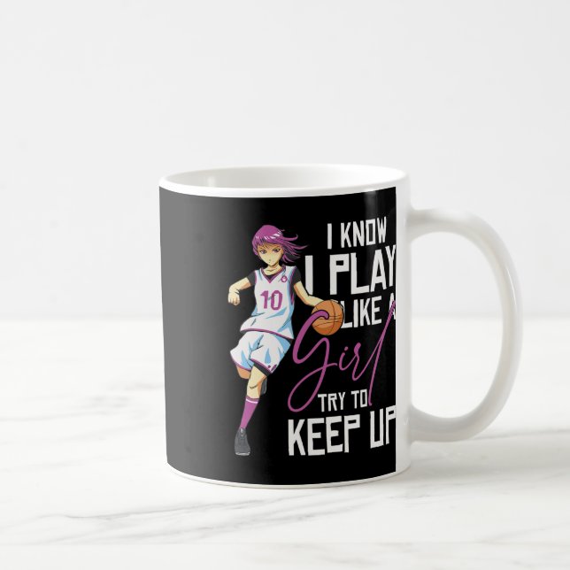 Caneca De Café Meninas Bysketbyll Eu Sei Que Eu Toco Como Uma Gar (Direita)