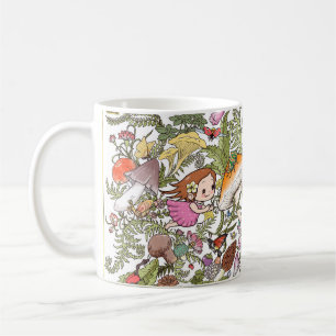 Caneca de Café Meninas da Floresta Fofa e Cogumelo