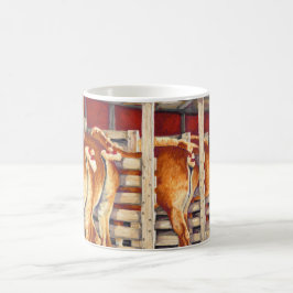 Caneca De Café Meninas da mostra - cavalos belgas