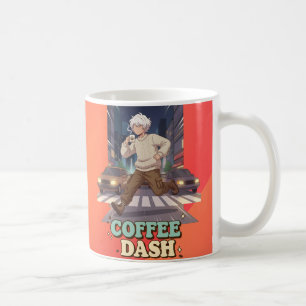 Caneca De Café Menino Anime Fofo Correndo na Cidade com Café