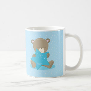 Caneca De Café Menino azul do urso do bebê que guardara uma