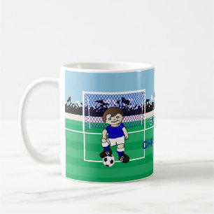 Caneca De Café Menino bonito personalizado do futebol
