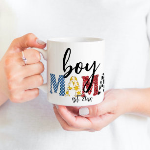 Caneca De Café Menino Colorido Mamãe Encontrava Nomes dos Filhos 