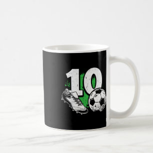 Caneca De Café Menino de 10 anos jogador de futebol no aniversári