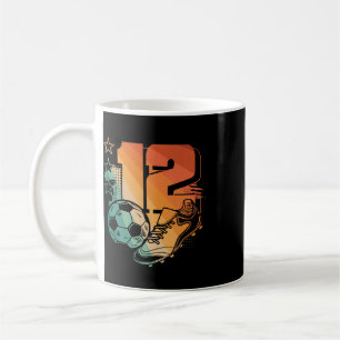 Caneca De Café Menino de 12 anos fazendo aniversário jogador de f