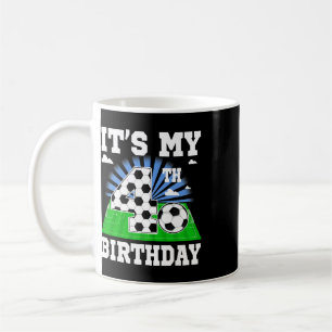 Caneca De Café Menino de 4 anos é meu 4º aniversário Tema de fute