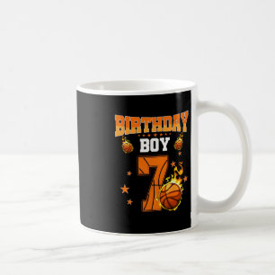 Caneca De Café Menino de 7 anos fazendo aniversário Sketll 7º ani