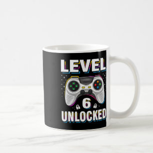 Caneca De Café Menino de Aniversário Nível 6 Desbloqueado Video G