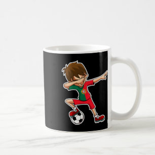 Caneca De Café Menino de Futebol Dabbing Camisa de Portugal Crian