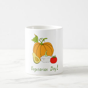 Caneca De Café Menino Dia da Vegetariana