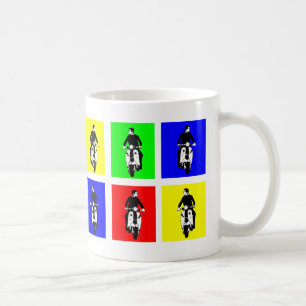 Caneca De Café Menino do patinete do pop art