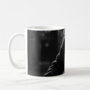 Caneca De Café Menino Estético Mal-Humorado em Capuz de Chaveiro 