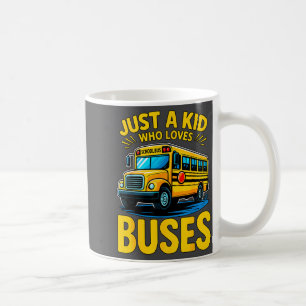 Caneca De Café Menino Fofo Ama Ônibus Escolar
