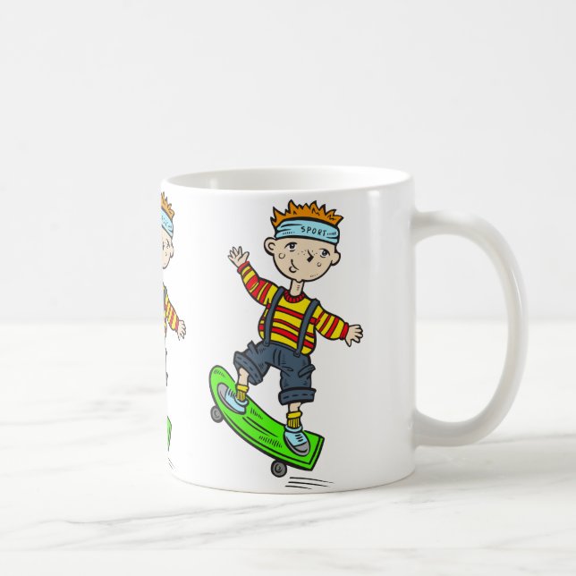 Caneca De Café Menino no skate (Direita)