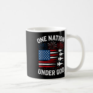 Caneca De Café Menino Patriótico Uma Nação Sob Deus 4 de Julho EU