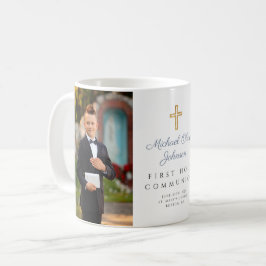 Caneca De Café Menino Primeira Comunhão Cruz Religiosa Foto