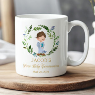 Caneca De Café Menino Primeiro Comunhão Mug Favor Religioso