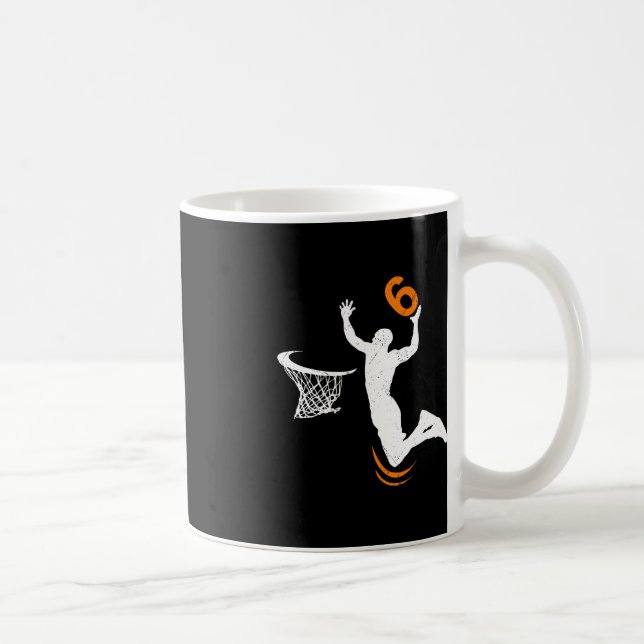 Caneca De Café Meninos de 6 de basquete de 6 anos (Direita)