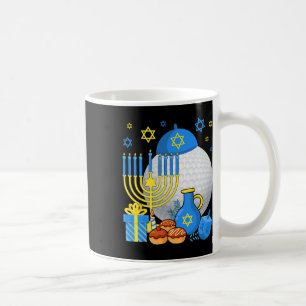 Caneca De Café Menorá de Bola de Golfe Judaica Engraçada Feliz Ch