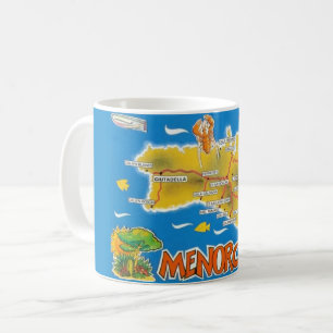 Caneca De Café Menorca Vintage Espanha Ilustrada