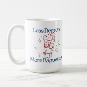 Caneca De Café Menos Lamenta Mais Baguetes Engraçado Pão Francês