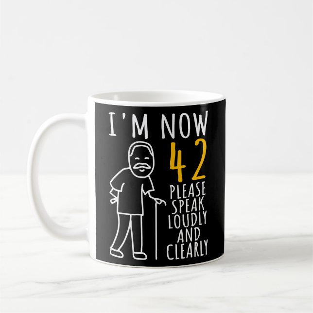 Caneca De Café Mens 42º Aniversário para Ele Eu tenho 42 anos (Esquerda)