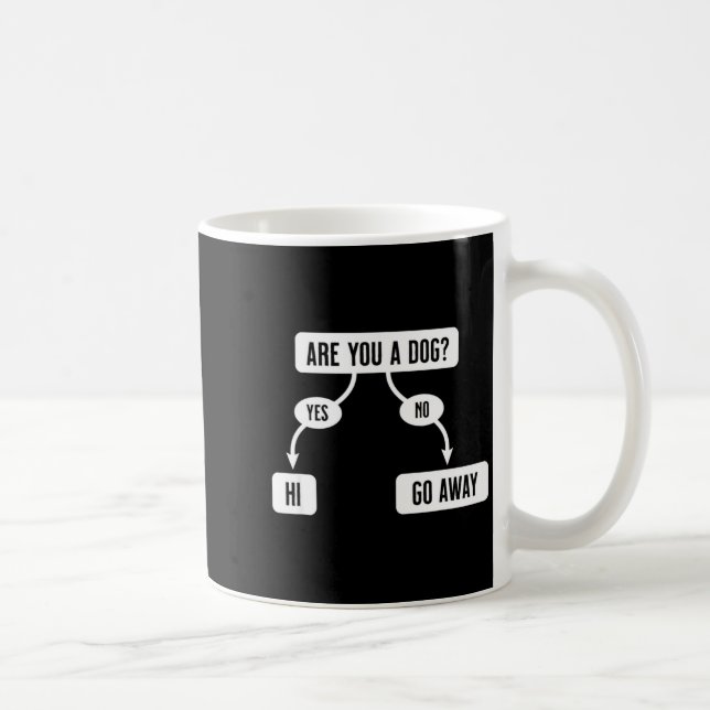 Caneca De Café Mens Are You A Dog Funny Cute Flowchart  (Direita)
