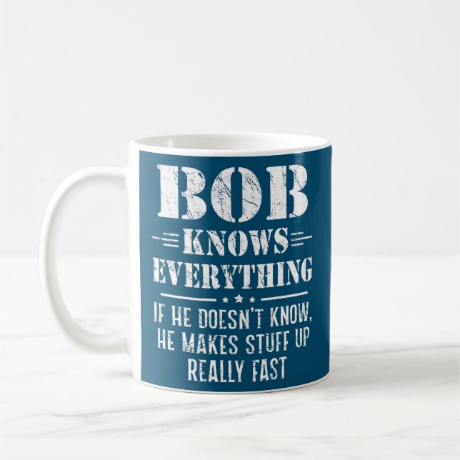 Caneca De Café Mens Bob Sabe Tudo Dia de os pais Engraçado Bob (Esquerda)