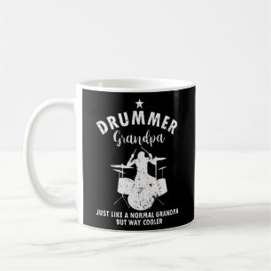 Caneca De Café Mens Drummer Vovô Como Vovô Normal Mas Muito
