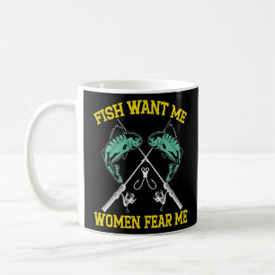 Caneca De Café Mens Fish Quer Que Eu As Mulheres Me Temam Pescado