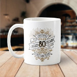 Caneca De Café Mens Funny Whiskey 80 Birthday<br><div class="desc">Celebre o grande 8-0 com estilo e humor com este design de aniversário inspirado no rótulo de uísque vintage. A tipografia negra, dourada e branca é ornamentado e elegante, dando-lhe um toque clássico de retrô-safra. Perfeito para o homem (ou para a mulher!) na sua vida que ama o seu uísque,...</div>