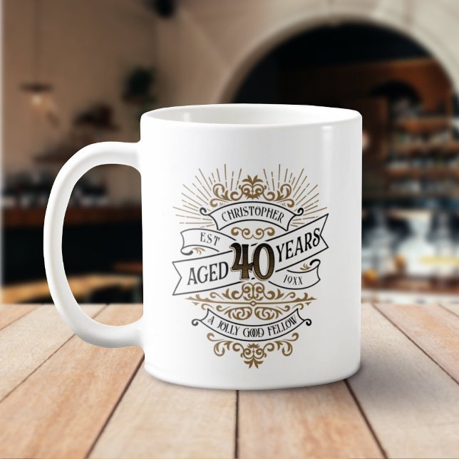 Caneca De Café Mens Funny Whiskey aniversário de 40 anos (Criador carregado)